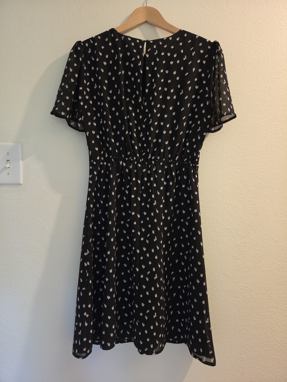 Classic Cut Sugarlips Medium Black Dress with Ivory Dot Print